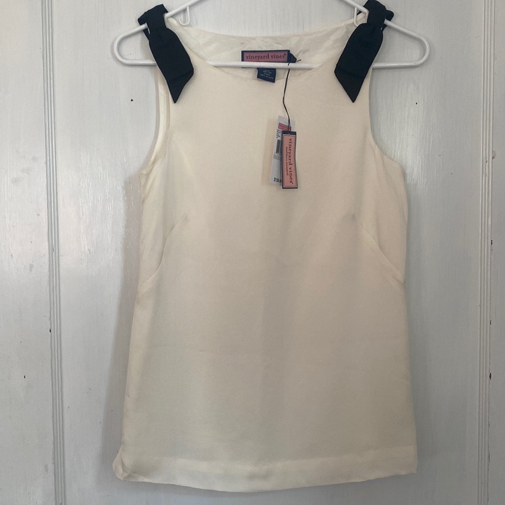 Vineyard Vines Silk Bow Top - Size 0 NWT